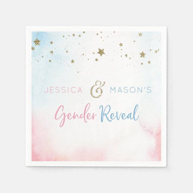 Servilleta De Papel Twinkle Twinkle Género Revelar Cocktail Napkin (Anverso)