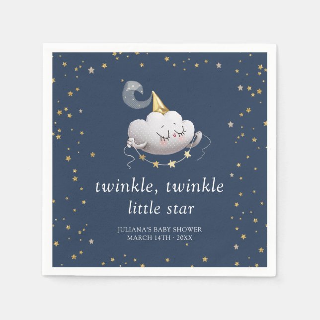 Servilleta De Papel Twinkle Twinkle Little Star Baby Shower (Anverso)