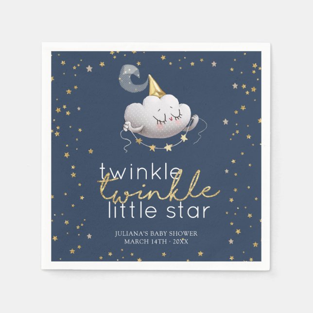 Servilleta De Papel Twinkle Twinkle Little Star Baby Shower (Anverso)