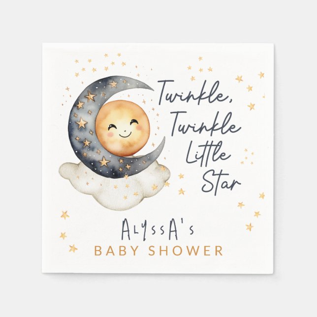 Servilleta De Papel Twinkle Twinkle Little Star Baby Shower (Anverso)