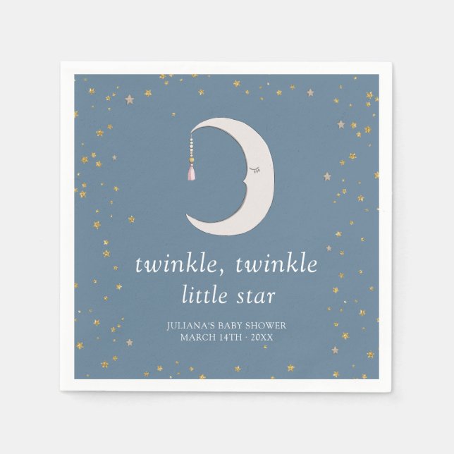 Servilleta De Papel Twinkle Twinkle Little Star Baby Shower (Anverso)