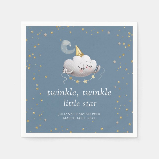 Servilleta De Papel Twinkle Twinkle Little Star Baby Shower (Anverso)