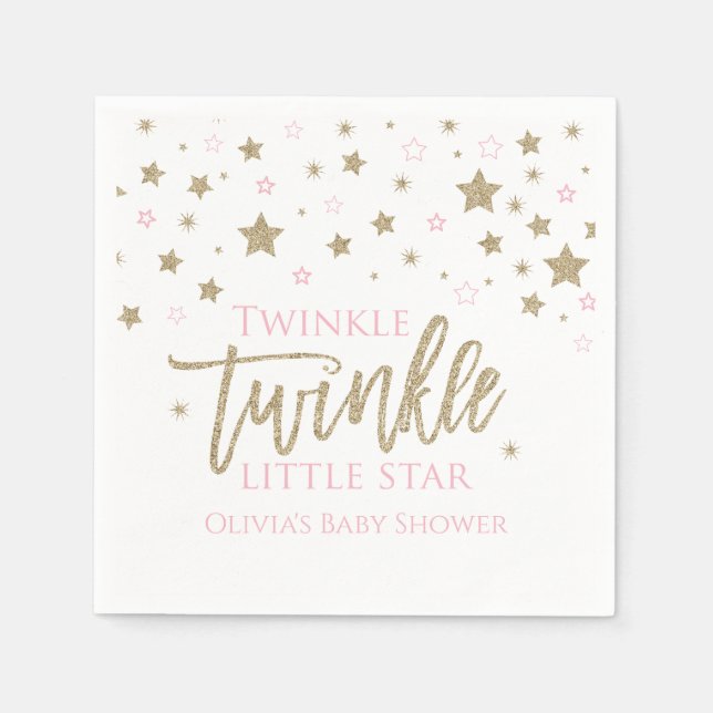 Servilleta De Papel Twinkle Twinkle Little Star Baby Shower Napkins (Anverso)