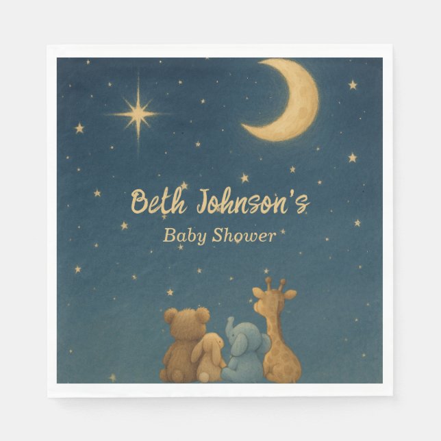 Servilleta De Papel Twinkle Twinkle Little Star Baby Shower Napkins (Anverso)