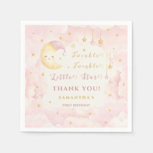 Servilleta De Papel Twinkle Twinkle Little Star Cumpleaños Rosa
