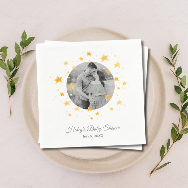Servilleta De Papel Twinkle Twinkle Little Star Photo Baby Shower (Twinkle Twinkle Little Star Photo Baby Shower Napkins)