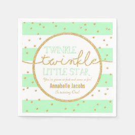 Servilleta De Papel Twinkle Twinkle Mint and Gold Birday Napkin