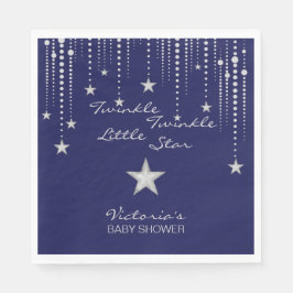 Servilleta De Papel Twinkle Twinkle Napkins Little Star - Azul, Plata