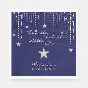 Servilleta De Papel Twinkle Twinkle Napkins Little Star - Azul, Plata