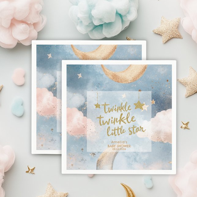 Servilleta De Papel Twinkle twinkle pequeña estrella Cute Baby Shower (Subido por el creador)