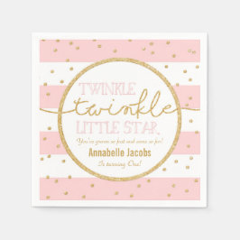 Servilleta De Papel Twinkle Twinkle Pink and Gold Birday Napkin