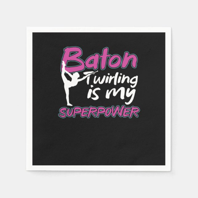 Servilleta De Papel Twirling Spinning Gymnastics Gymnasts Baton Twirli (Anverso)