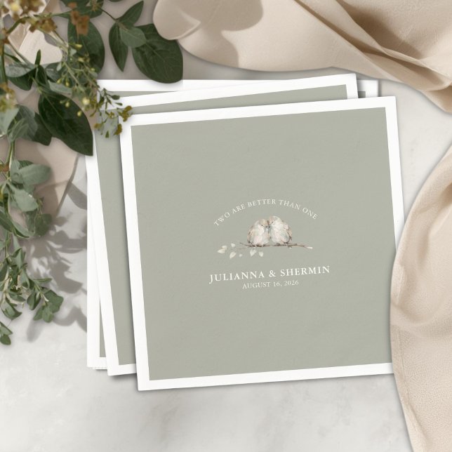 Servilleta De Papel Two Are Better Than One  (Christian Wedding Napkins)