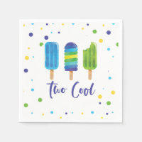 Two Cool pop 2do Cumpleaños azul verde Papel Pl