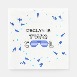 Servilleta De Papel TWO Cool Sunglass 2nd Birthday Party Paper Plates