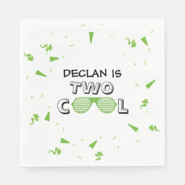 Servilleta De Papel TWO Cool Sunglass 2nd Birthday Party Paper Plates