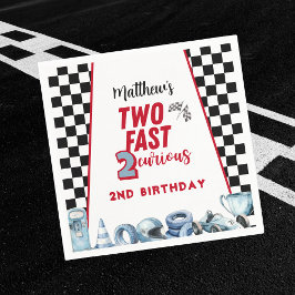 Servilleta De Papel Two Fast 2nd birthday Boy Racing Car Invitation