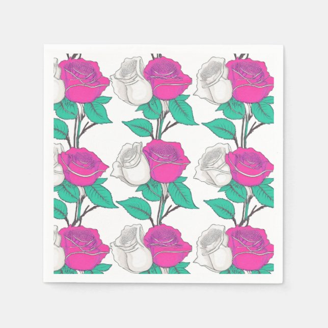 Servilleta De Papel Two Rose Napkin (Anverso)