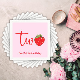 Servilleta De Papel Two Strawberry Birthday