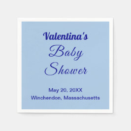 Servilleta De Papel Typography Style Minimalist Light Blue Baby Shower