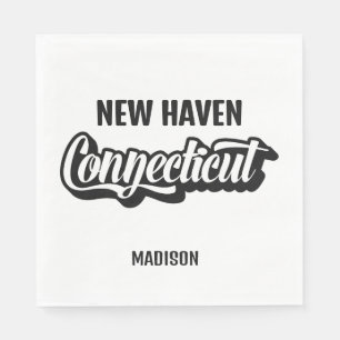 Servilleta De Papel Ubicación y nombre personalizados Connecticut