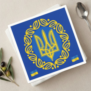 Servilleta De Papel Ucrania, Bandera, Escudo de Armas, Tryzub Repúblic