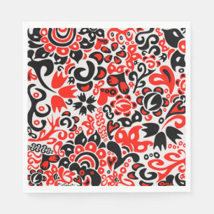 Servilleta De Papel Ukrainian ethnic folk art floral pattern absrtact 