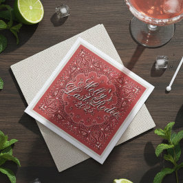 Servilleta De Papel Última Bachelorette Occidental Roja personalizada
