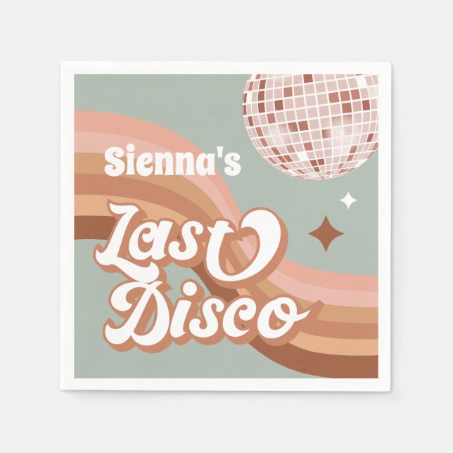 Servilleta De Papel Última disco 70 Groovy Retro Daisy Bachelorette (Anverso)