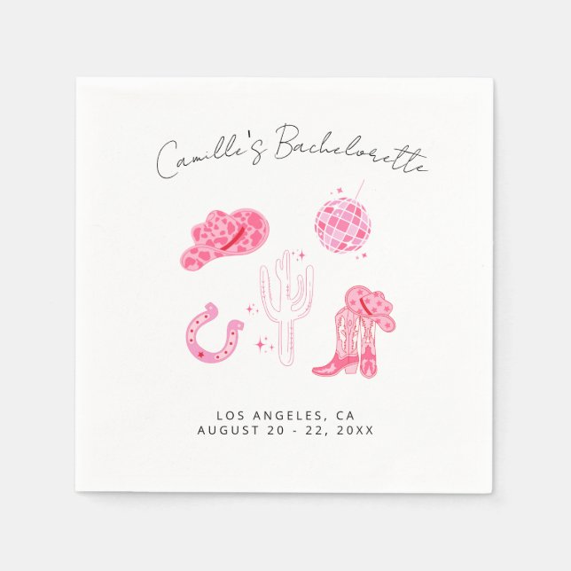 Servilleta De Papel Última disco rodeo Bachelorette (Anverso)