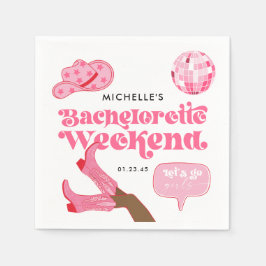 Servilleta De Papel Última fiesta de despedida de soltera Disco Rodeo