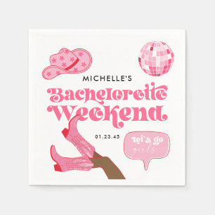 Servilleta De Papel Última fiesta de despedida de soltera Disco Rodeo