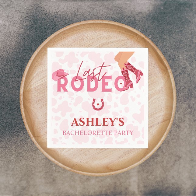 Servilleta De Papel Última fiesta de la soltera en Rodeo Vamos Chicas (Last Rodeo Bachelorette Party napkin)