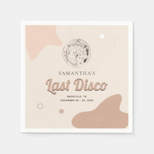 Servilleta De Papel Última fiesta de soltera disco retro de papel