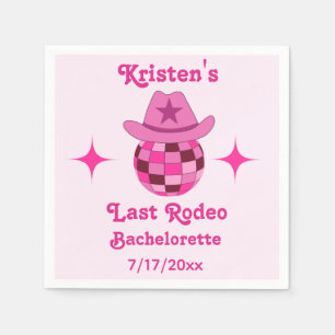Servilleta De Papel Última rodeo rosada discoteca Bachelorette