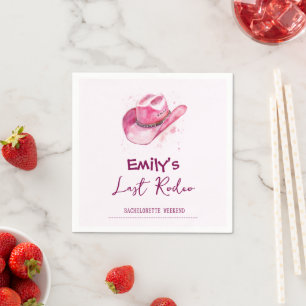 Servilleta De Papel Última semana de Rodeo Bachelorette   Napkins rosa