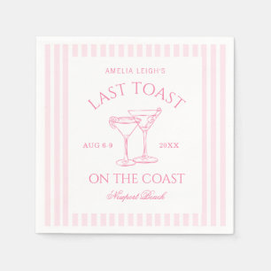 Servilleta De Papel Última tostada en la Costa Rosa Bachelorette Weeke
