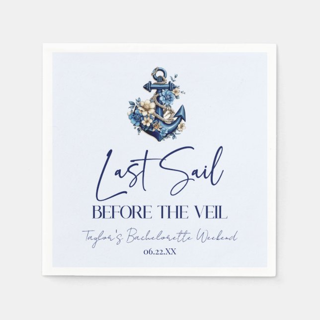 Servilleta De Papel Última vela antes del velo Bachelorette Fiesta de  (Anverso)