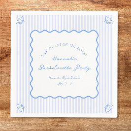 Servilleta De Papel Último brindis en la costa Fiesta de soltera azul