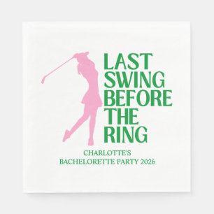 Servilleta De Papel Último Golf Swing de Soltera Rosa Verde