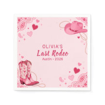 Último Rodeo Rosa Servilletas de papel vaqueras oc