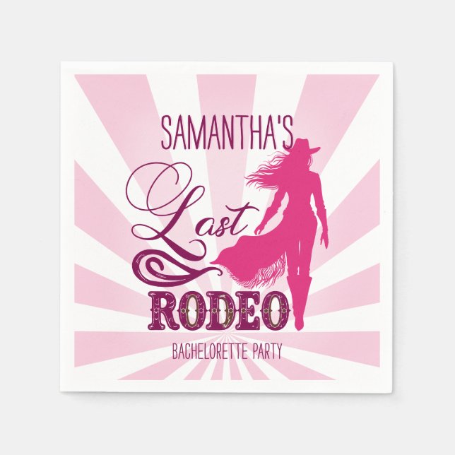 Servilleta De Papel Último Rodeo Rosa Vaca Roja Chica Nash Bash Desped (Anverso)