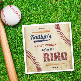 Servilleta De Papel ¡Último swing antes del anillo! Soltera de béisbol