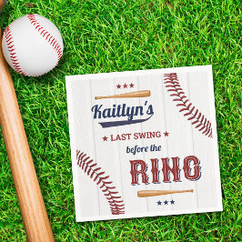 Servilleta De Papel ¡Último swing antes del anillo! Soltera de béisbol