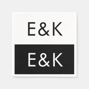 Servilleta De Papel Ultra moderno negrita Gran Monograma Simple