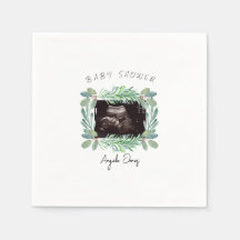 Ultrasonido Foto Greenery Baby Shower neutral