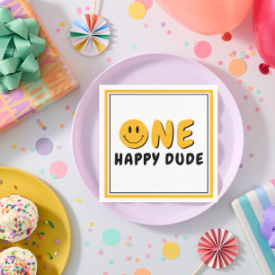 Servilleta De Papel Un amigo feliz primer Fiesta de cumpleaños Naranja