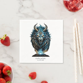 Servilleta De Papel Un animal azul feroz, una criatura majestuosa