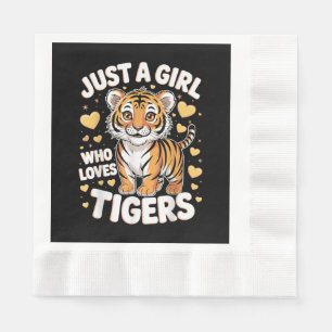 Servilleta De Papel Un animal de tigre aburrido, sólo un Chica que ama