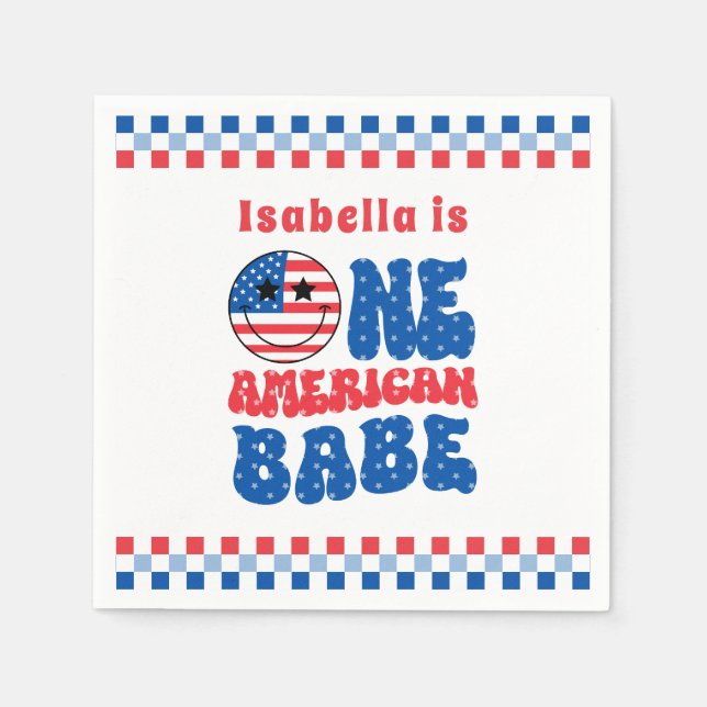 Servilleta De Papel Un Babe Estadounidense 4 De Julio (Anverso)